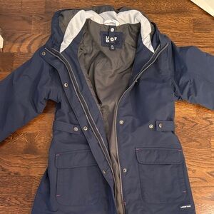 Lands' End Navy Hooded Parka
